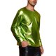 thumbnail image 4 of INSPIRE CHIC Camisetas de Hombre Cuello Redondo de Manga Larga Brillante Talla S Amarillo Verde, 4 of 5