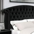 thumbnail image 3 of Furniture of America Gijit Glam Fabric Wingback Tufted King Bed in Black, 3 of 6