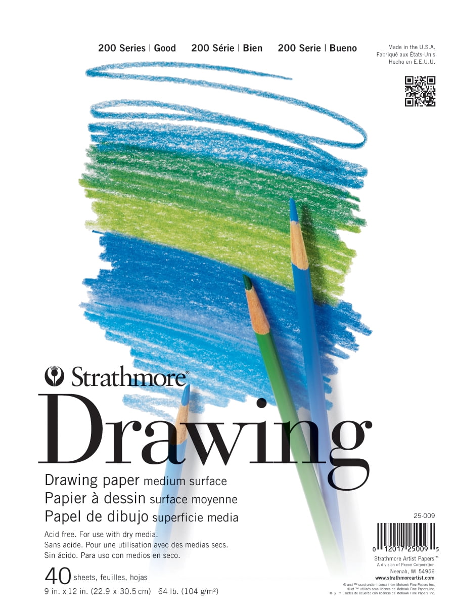 (2 pack) Strathmore 9" x 12" Tape Bound Drawing Pad