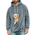 thumbnail image 3 of ZUBMGKTE Mens Hoodies Pet Holder Cat Dog Large Pouch Carriers Pullover with Drawstring Sweatshirt, 3 of 6