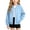 Light Blue-32, variant on VIPOIN Kids Varsity Jacket, Snap Button Long Sleeve Bomber Coat with Ribbed Collar, Casual Outerwear