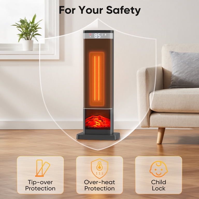 EDX 24-Inch Ceramic Space Heater with Oscillation photo 6