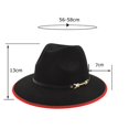 thumbnail image 2 of Baqcunre Clearance! Hats for Women, Korean Version Woolen Top Hat Jazz Hat British Top Hat Big Brim Hat Ladies Autumn And Winter Fashion Brim Flat Hat,, 2 of 3