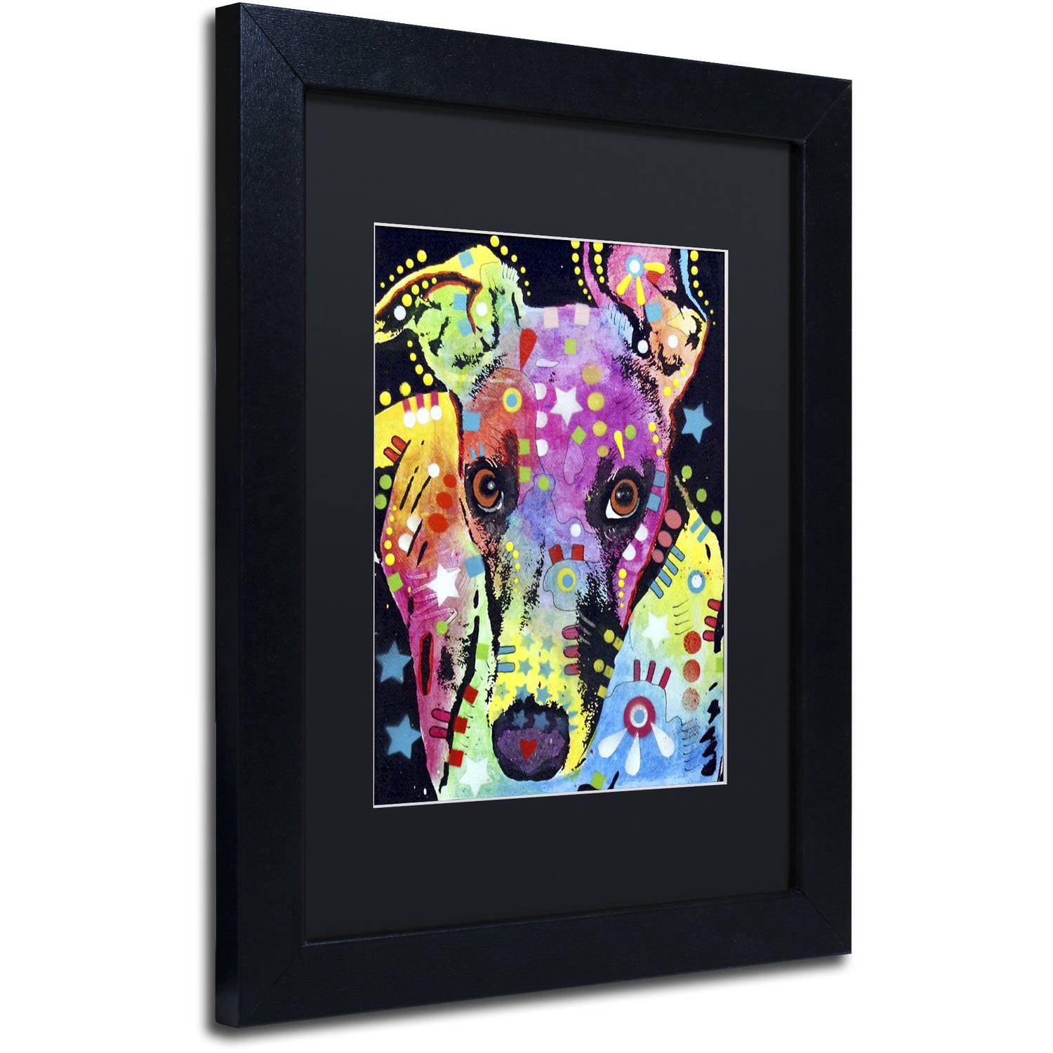 Trademark Fine Art 'Whippet' Canvas Art by Dean Russo, Black Matte, Black Frame