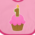 thumbnail image 4 of Inktastic Pink 1st Birthday Cupcake Girls Baby Bib, 4 of 4