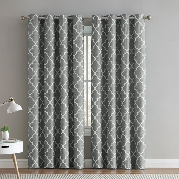 Cucraf voile curtains 84 inch drop 2 panels with eyelet linen net