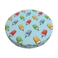thumbnail image 2 of Xecao's Modern Ice Cream Print Stool Covers offer stylish, washable protection for PU round bar stools, perfect for home or commercial use., 2 of 7