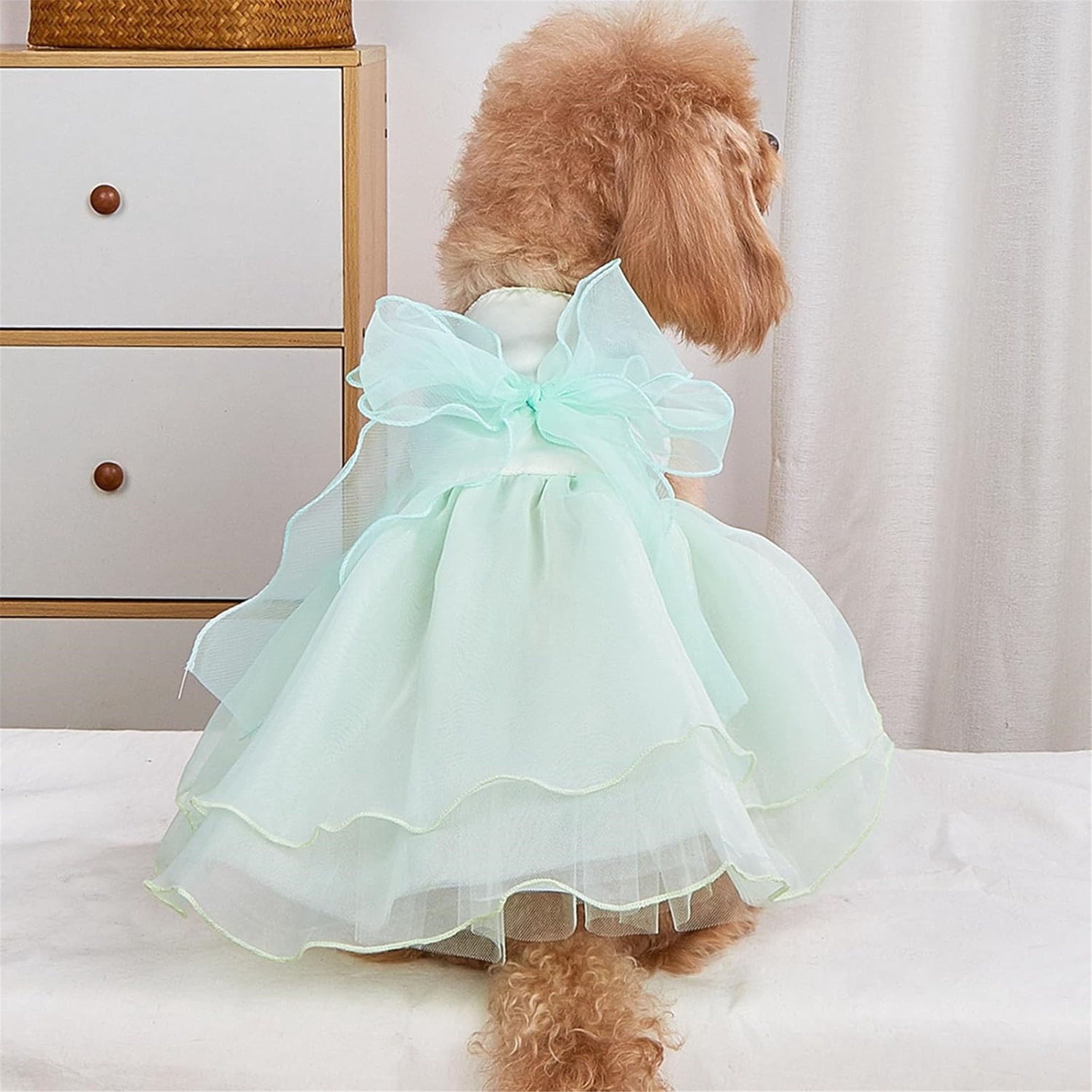 UOSIA Pet Dog Dress Girl Green Puppy Chihuahua Yorkie Tutu Skirt,M,Green
