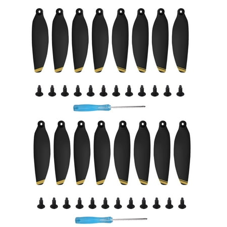 Foldable Propellers Blades 16-Piece Set Low-Noise Quick-Release Black Wings Replacement Parts Accessories Compatible with Mavic Mini Drone