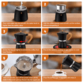 thumbnail image 3 of 6 Cup Aluminum Espresso Stovetop Moka Pot Express Coffee Maker Percolator Italian Classic Mocha Coffee Machine for Italian and Cuban Cafe Brewing for Home & Camping 300ml 10oz, 3 of 8