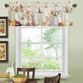 thumbnail image 4 of Fall Valances Curtain White Pumpkin Thanksgiving Kitchen Curtains Harvest Pumpkin Maple Leaf Window Valance Topper Curtain Window Treatment for Living Room Bedroom, 1 Panel 54x18 Inch, 4 of 6