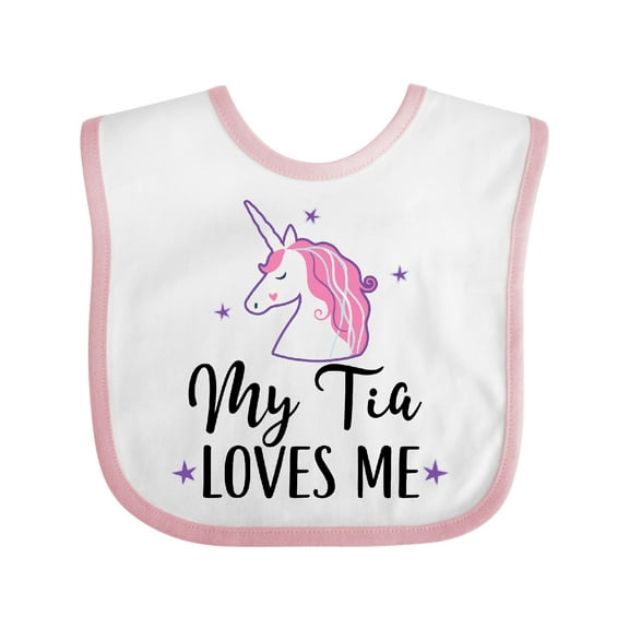 Inktastic My Tia Loves Me Unicorn Girls Baby Bib