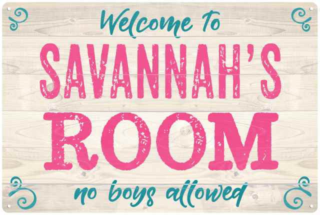Free Shipping! 3-D Bedroom Sign "Savannah's Room" 