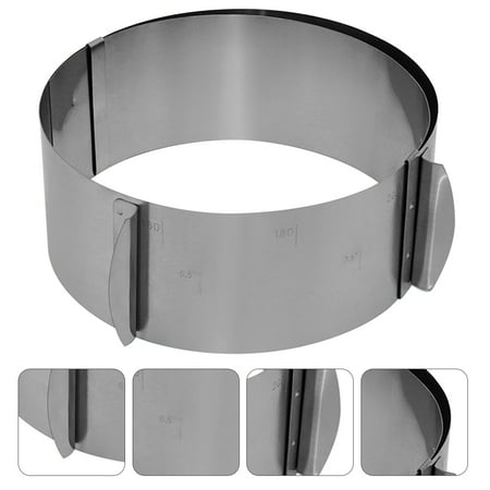 

NICEXMAS Baking Mold with Scale Stainless Steel Cake Molds Adjustable Silver