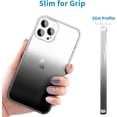 thumbnail image 3 of Compatible with iPhone 14 Pro Case, Clear Soft Shockproof Protective Slim Thin Bumper Cover Transparent Phone Case, Gradient Black, 3 of 15