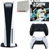 Sony Playstation 5 Disc Version (Sony PS5 Disc) with Midnight Black Extra Controller, MLB The Show 21 and Microfiber Cleaning Cloth Bundle