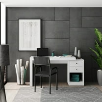 Techni Mobili Cassa Expandable Home Office Desk, White RTA-988D-WHT