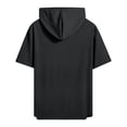 thumbnail image 6 of COSFO Workout Mens T-Shirts Summer Solid Short Sleeve Shirts Regular Fit Hooded Breathable Pullover Tops, 6 of 9