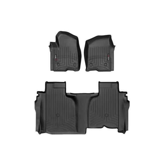 WeatherTech Custom Fit FloorLiners compatible with Silverado 1500 LTD, Sierra 2500HD/3500HD, Silverado 2500HD/3500HD, Sierra 1500 Limited, Sierra 1500 - 1st & 2nd Row, Black