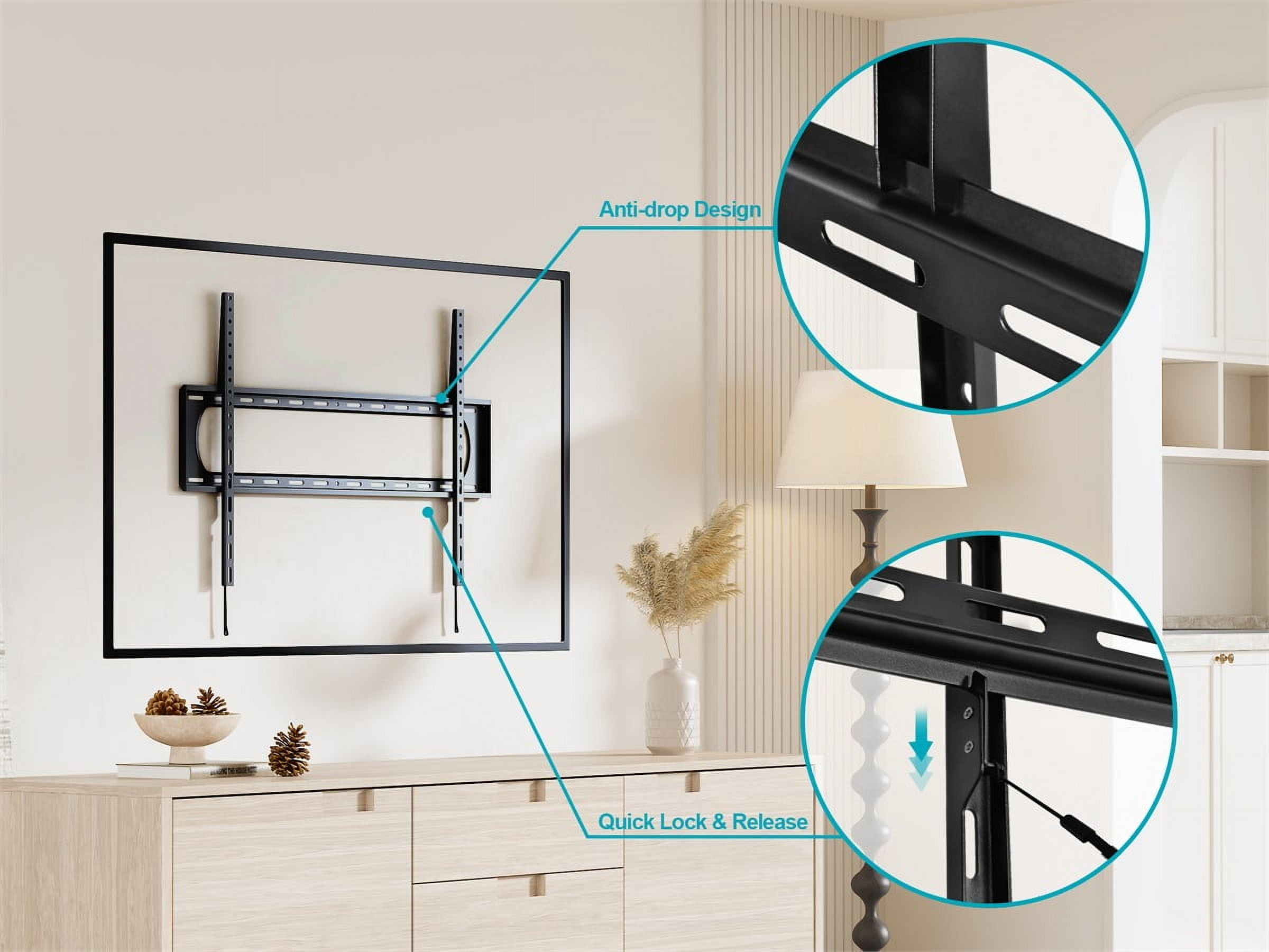 Monoprice Heavy-Duty Low Profile Fixed TV Wall Mount For 60" To 120" TVs up to 264lbs, Max VESA 900x600, Works w