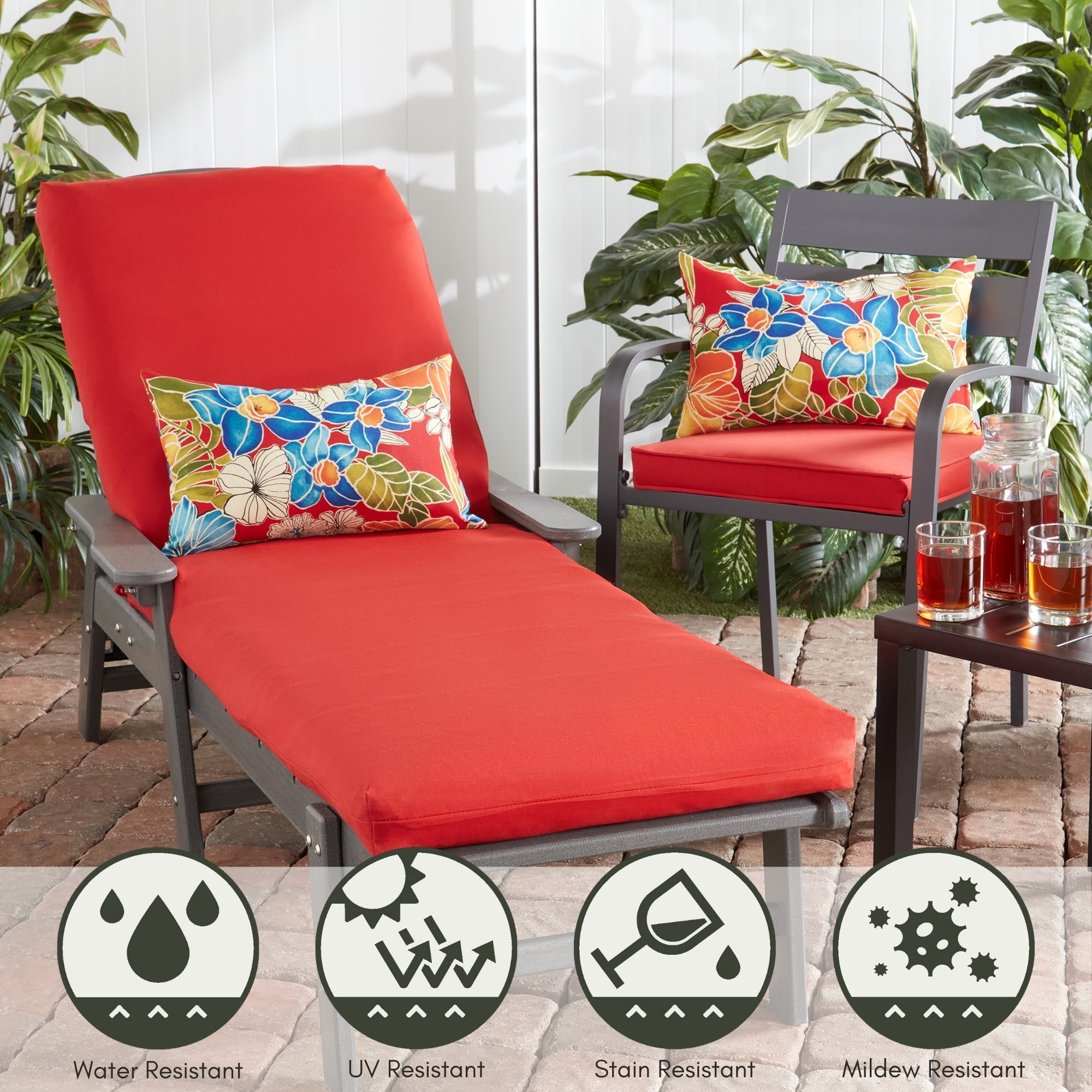 Greendale Home Fashions 19'' x 12'' Reversible Outdoor Throw Pillow, Set of 2, Aloha Red