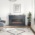 thumbnail image 4 of Novogratz Waverly Wide Mantel with Linear Electric Fireplace & Crystal Ember Bed, White Marble, 4 of 7