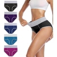 thumbnail image 1 of Calzoncillos de cintura alta Wirarpa de algodón para mujer, paquete de 5, 1 of 6