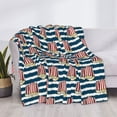 thumbnail image 3 of Uemuo Popcorn On Blue Lines Printed Throw Blanket for Couch, Fluffy Fuzzy Blankets for Bed, Sofa, Cozy Flannel Faux Fur Blanket-60"x50", 3 of 6