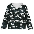 thumbnail image 4 of dazeni Kids Camouflage Long Sleeve Shirts Boys Girls Camo V Neck Tee Casual Sport Tops Blouse, 4 of 8