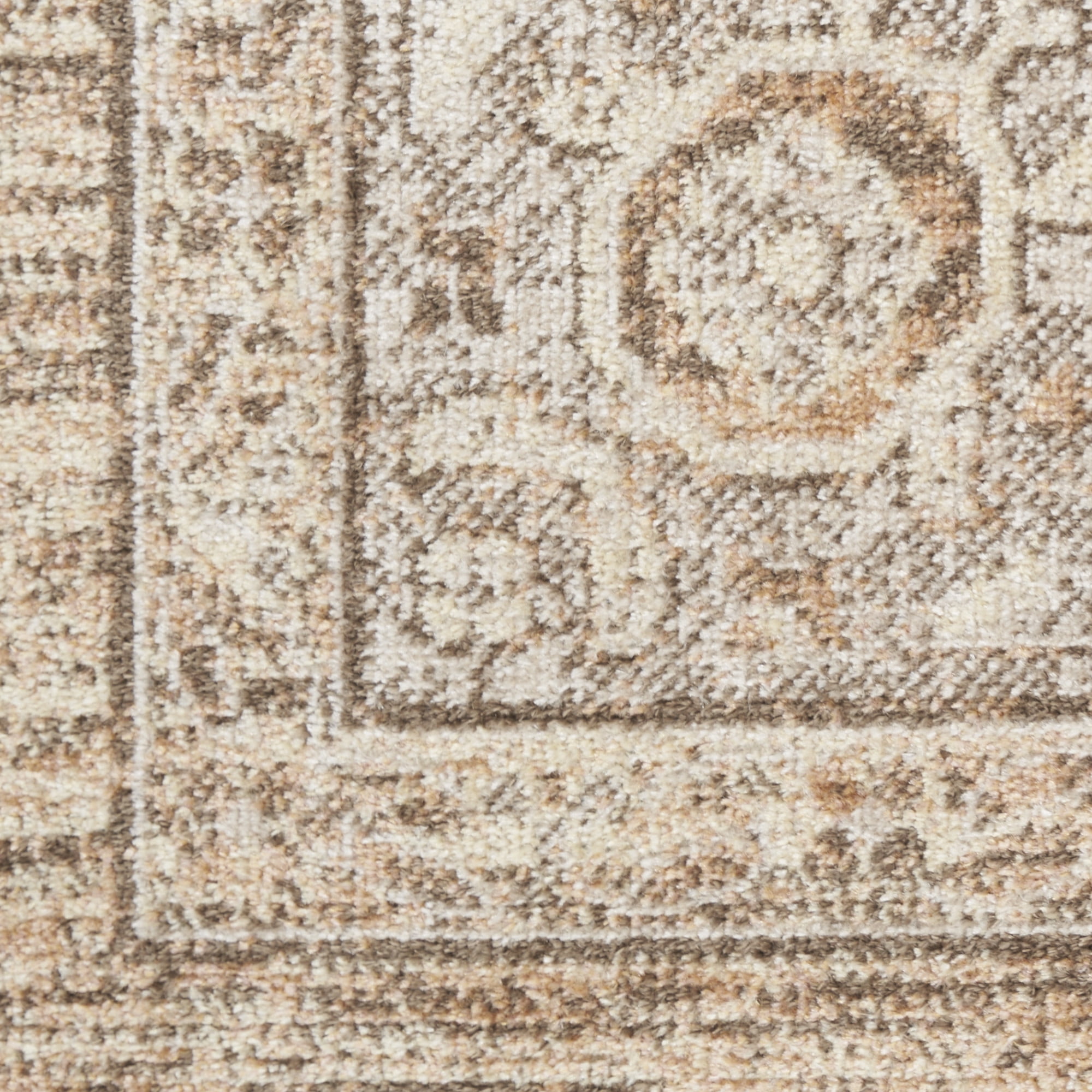 Nourison Astra Machine Washable Center medallion Beige 7'10" x 10' Area Rug (8x10)