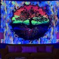 thumbnail image 1 of Tapiz de pared con diseño de árbol de la vida, microtela fluorescente, 150 x 150 cm, 1 of 1
