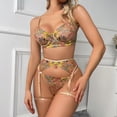 thumbnail image 5 of Ellolace-Lencería Sensual de encaje, bordado transparente, ligas de 3 piezas, hermosos y elegantes kits cortos para el cuidado de la piel, íntimos, 5 of 5