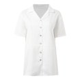 thumbnail image 4 of Women’s Casual Shirts Button Down Blouse With Lace Collar For Everyday Wear In Spring And Summer Easy Care For Busy Cute Tops for Women Fall Linen Shirt for Women Long Sleeve Hooded Shirts for Women, 4 of 7
