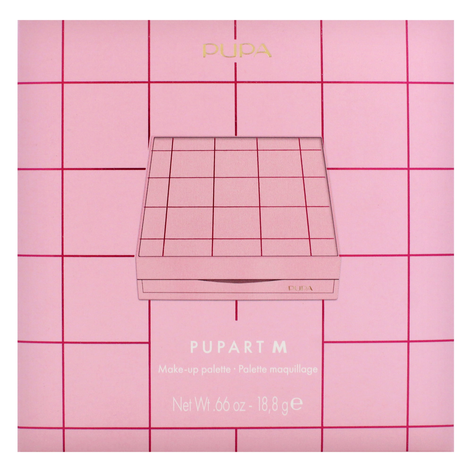 Pupa Milano Pupart M Make-Up Palette, Girls Makeup Kit, 002 Pink, 0.4 oz