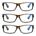 thumbnail image 2 of EYE ZOOM 3 Pack Women Rectangular Plastic Frame Blue Light Blocking Reading Glasses, Tortoise Brown, +2.00, 2 of 6