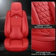 thumbnail image 5 of OTOEZ Universal PU Car Seat Cover Luxurious Full-Covered Front & Rear 5-Seat Cushion Protector Fit Most Honda Toyota Chevy Ford Nissan SUV, 5 of 9