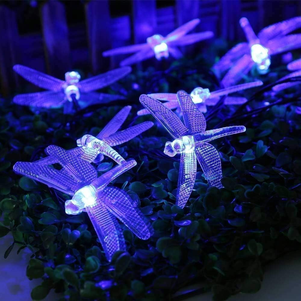 Outdoor Garden Solar String Lights, 7m 50LED Solar Garden Dragonfly String Lights Dragonfly String Light Waterproof for Yard
