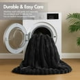 thumbnail image 6 of Regency Heights Full/Queen Size Comforter Sets, Black Fluffy Ribbed Plush Bedding Set, 3-Piece Faux Fur Ribbed Bedding Comforter Set, 6 of 10