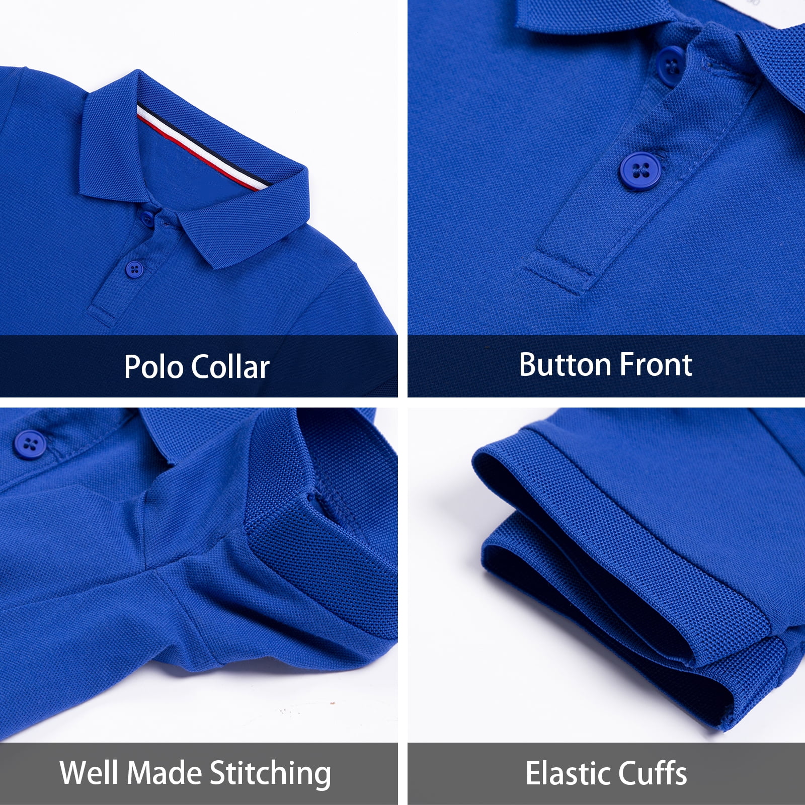 LittleSpring Boys Pique Polo Shirts, Size 6 - Walmart.com