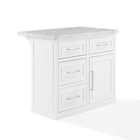 Crosley Furniture Cutler Faux Marble Top Kitchen Island