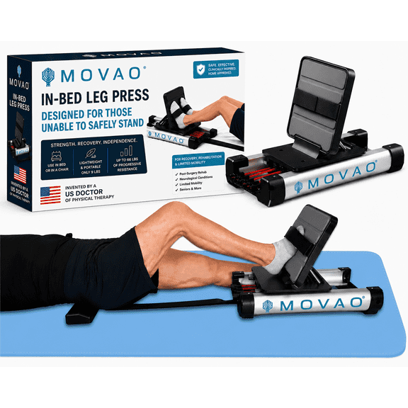 MOVAO Mini Portable Leg Press – US Doctor Invented In-Bed Rehab Exerciser for People Unable to Safely Stand