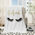 thumbnail image 3 of BlessLiving White Throws and Blankets for sofa, Eyelash Pattern Comfy Microfiber Blankets for Couch, Bed, 3 of 6