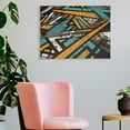 thumbnail image 3 of Fenyluxe Modern Lines Shapes Triangle Canvas Wall Art Decor Ready To Hang for Home Bedroom Kitchen Wall Pictures 16x12in, 3 of 6