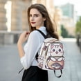 thumbnail image 6 of FORMRS Mini Backpack Purse for Women Quilted Travel Daypack Casual Shoulder Bag, White Cute Cat, 6 of 7