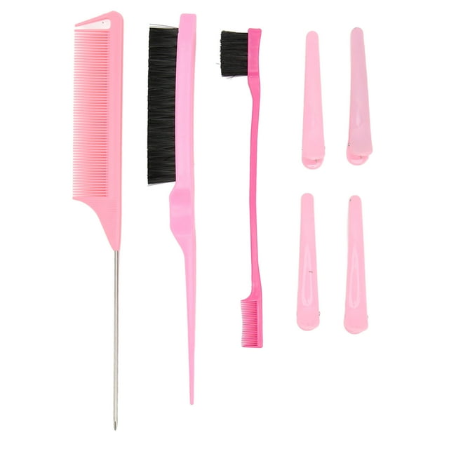 Juego de 3 peines para peinar el cabello con 4 pinzas, cepillo de cerdas suaves de doble cabezal para mujeres, hombres y niños.
