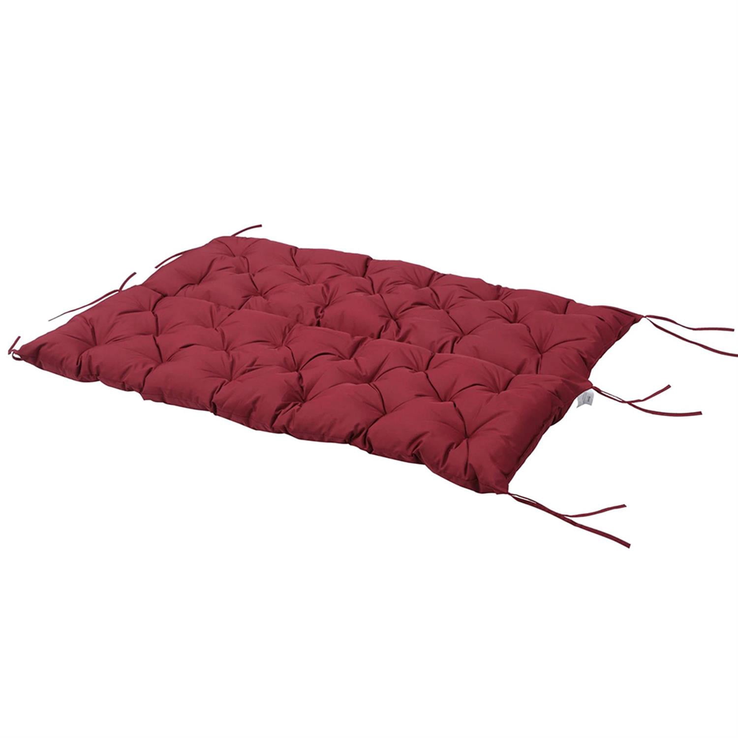 Demi Bonn 59" x 38" Tufted Bench Cushion for Outdoor Furniture, 3-Seater Outdoor Seating Cushions for Swing Chair, Patio Sofa/Couch, Red