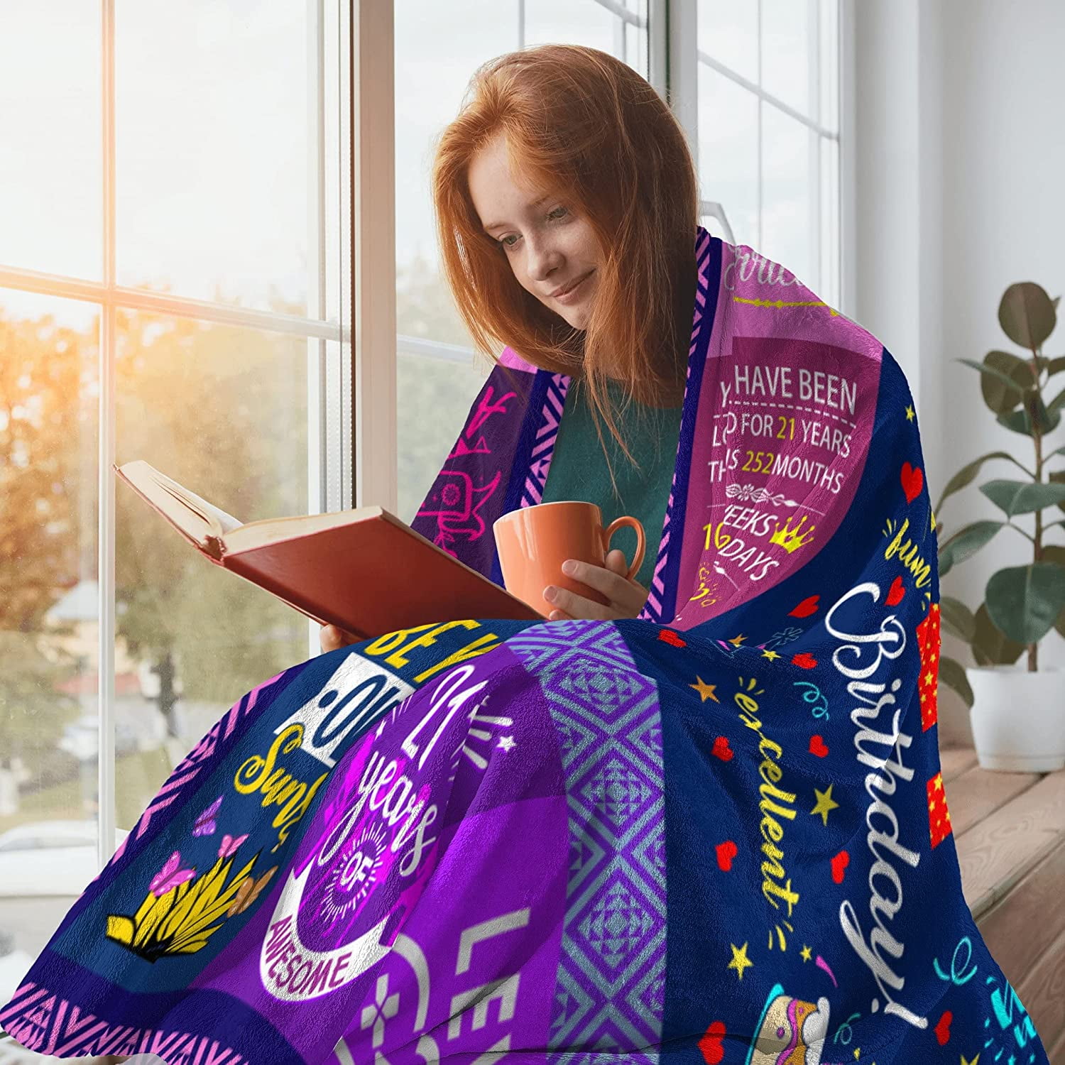 21st Birthday Gifts for Her- 21 Years Blanket - 21 Funny Gift Idea- 21 Year Old Birthday Gifts- Gifts for 21 Year Old Female Women Girl Bestie Sister- 21st Birthday Gift Ideas
