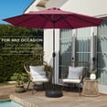 Best Choice Products 10ft Outdoor Steel Market Patio Umbrella w/ Crank, Tilt Push Button, 6 Ribs - Burgundy - image 3 of 7