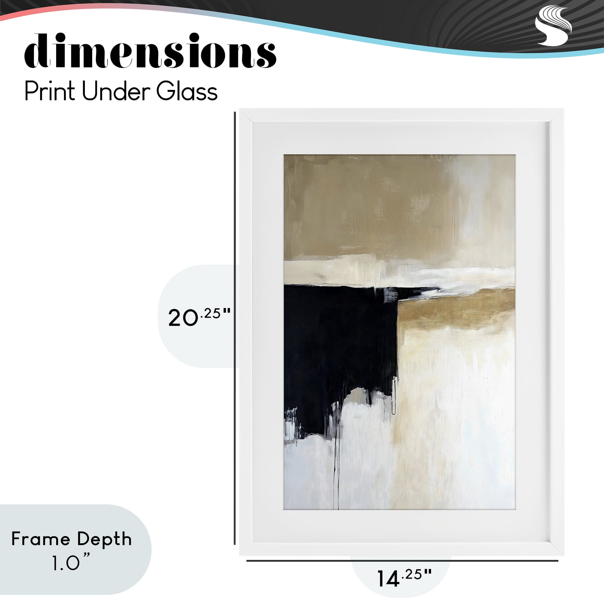 Stupell Industries Desert Shades Muted Neutrals White Framed Print Under Glass, design by Gina Kelly