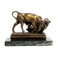 thumbnail image 2 of Bey-Berk International B100 Eternal Struggle of Bull & Bear Bronzed Finished Sculpture on Green Marble Base, 2 of 2